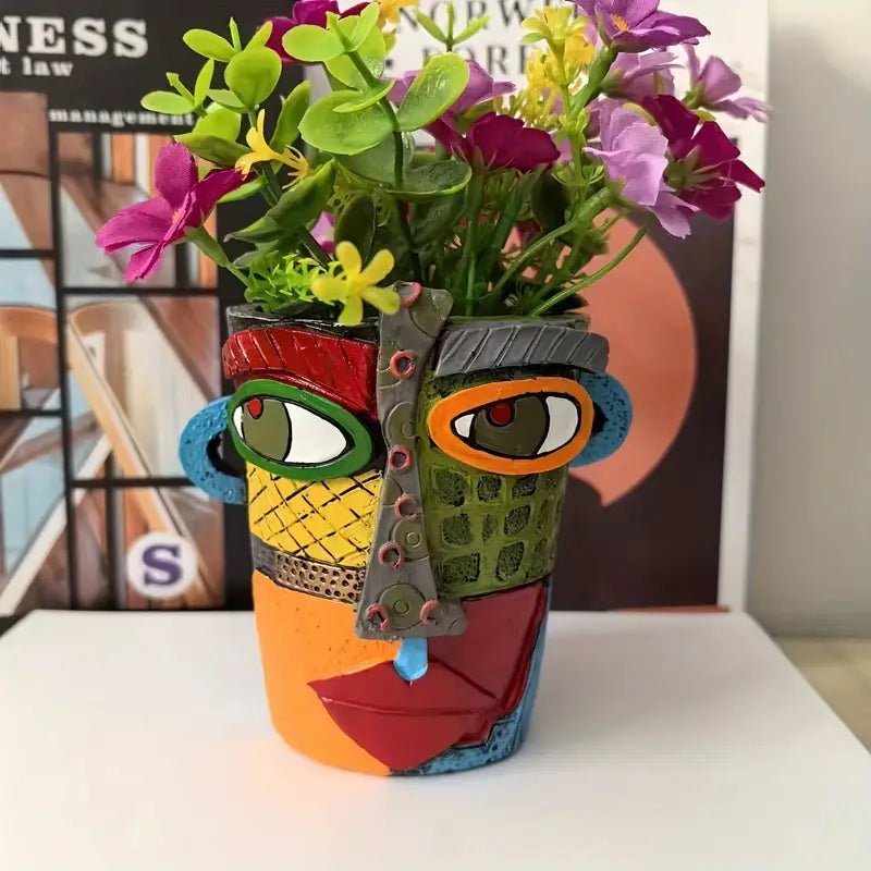 BOTANIKA – Vaso per piante artistico in stile Picasso, per uso interno ed esterno