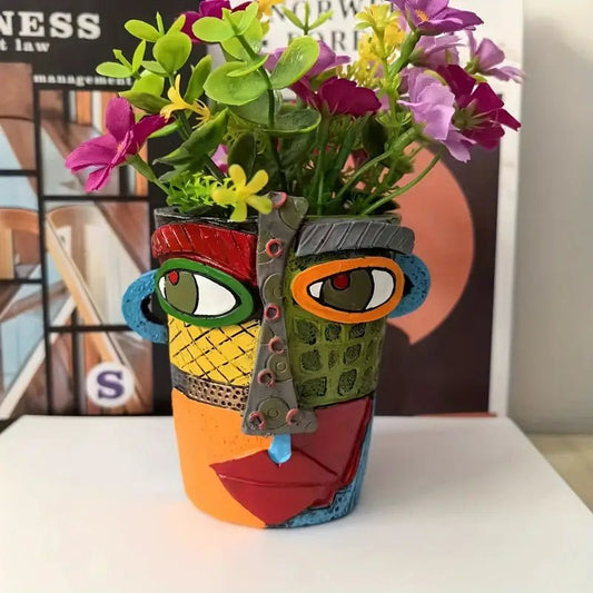 BOTANIKA – Vaso per piante artistico in stile Picasso, per uso interno ed esterno