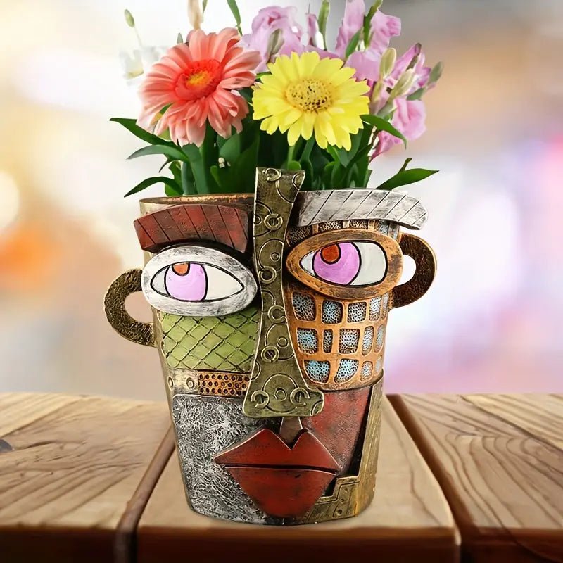 BOTANIKA – Vaso per piante artistico in stile Picasso, per uso interno ed esterno