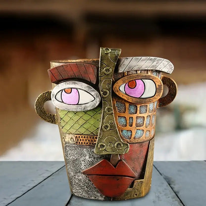 BOTANIKA – Vaso per piante artistico in stile Picasso, per uso interno ed esterno