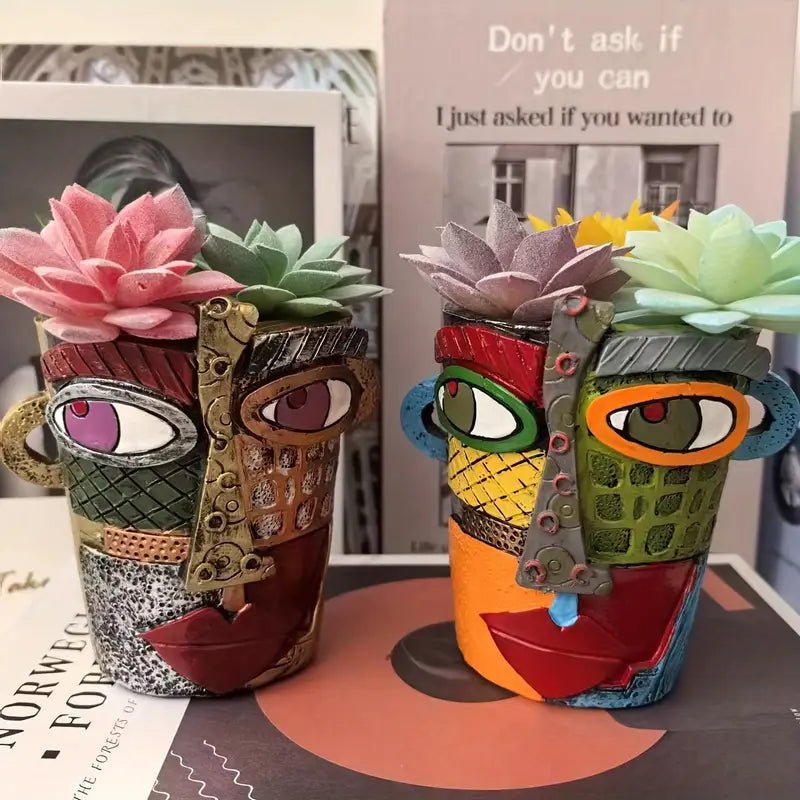 BOTANIKA – Vaso per piante artistico in stile Picasso, per uso interno ed esterno