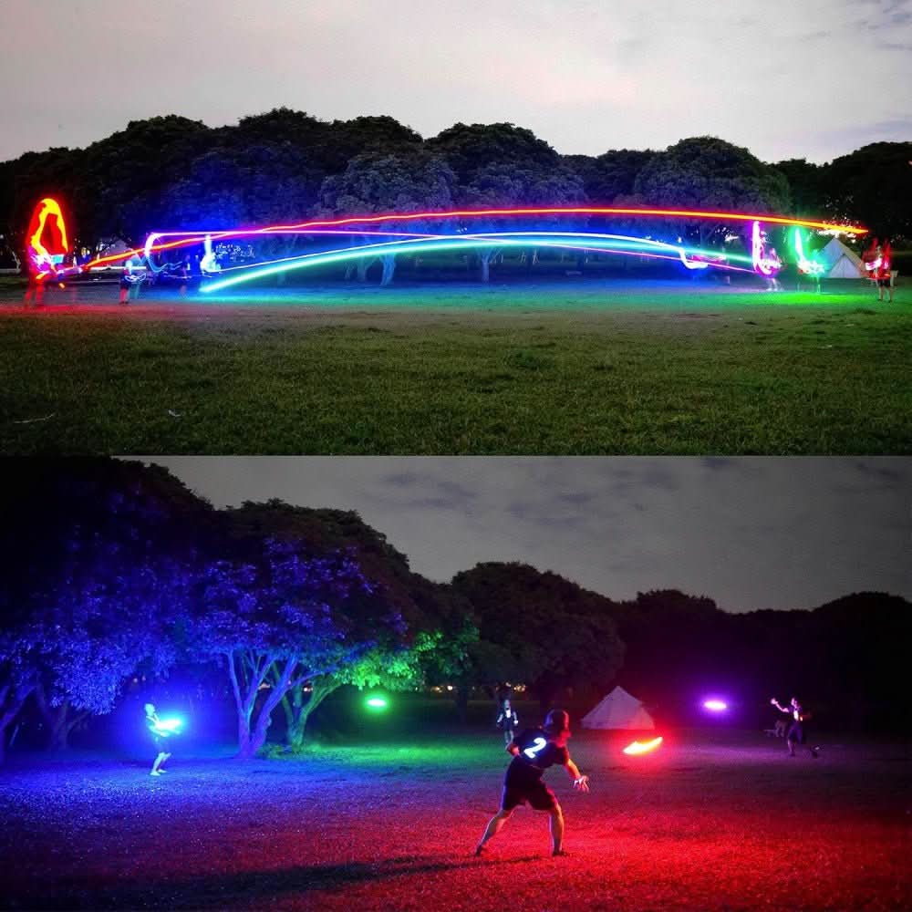 GLOWFLY – Frisbee LED luminoso per giochi notturni e divertimento all'aperto