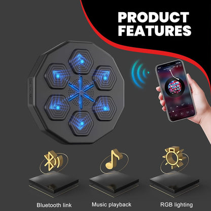 Macchina da Boxe Musicale – Dispositivo da Boxe da Parete Bluetooth con LED e Allenamento Reattivo