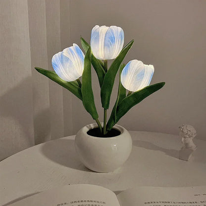 TULILIGHT – Lampada LED a tulipano | Lampada da tavolo romantica per un'atmosfera calda