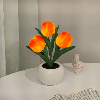 TULILIGHT – Lampada LED a tulipano | Lampada da tavolo romantica per un'atmosfera calda