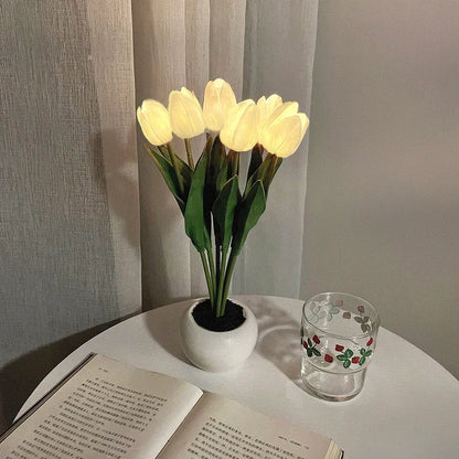TULILIGHT – Lampada LED a tulipano | Lampada da tavolo romantica per un'atmosfera calda