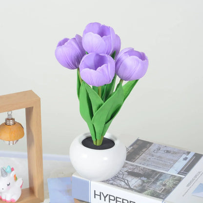 TULILIGHT – Lampada LED a tulipano | Lampada da tavolo romantica per un'atmosfera calda