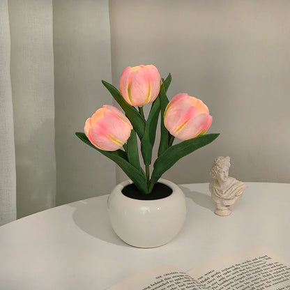 TULILIGHT – Lampada LED a tulipano | Lampada da tavolo romantica per un'atmosfera calda