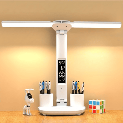 LUXDESK – Lampada da tavolo LED a doppia testa versatile con controllo tattile e alimentazione USB