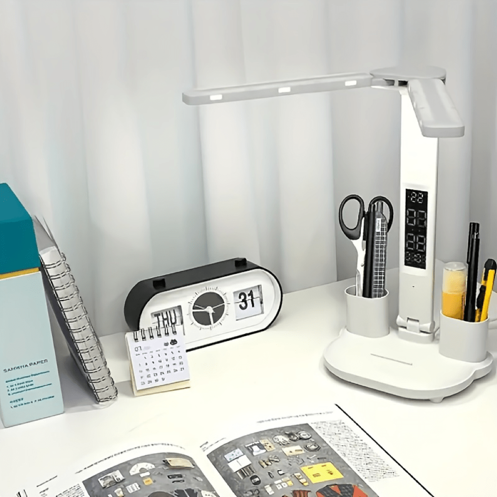 LUXDESK – Lampada da tavolo LED a doppia testa versatile con controllo tattile e alimentazione USB