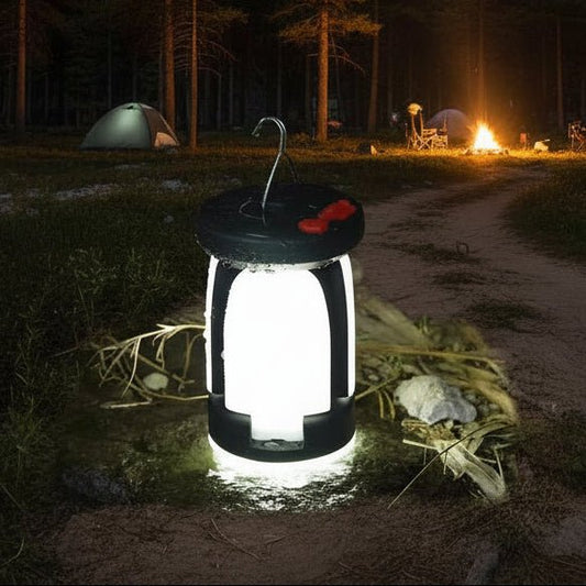 CAMPORA – Lanterna da campeggio solare con alimentazione USB e pannelli luminosi pieghevoli a 90°