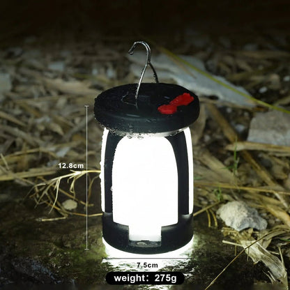 CAMPORA – Lanterna da campeggio solare con alimentazione USB e pannelli luminosi pieghevoli a 90°