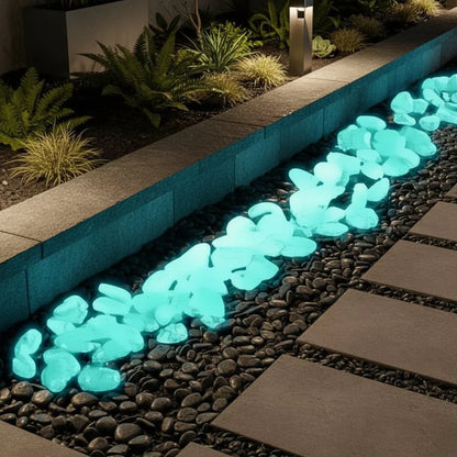 GLOWSTONE KIESEL – Pietre da giardino luminescenti per una decorazione notturna magica