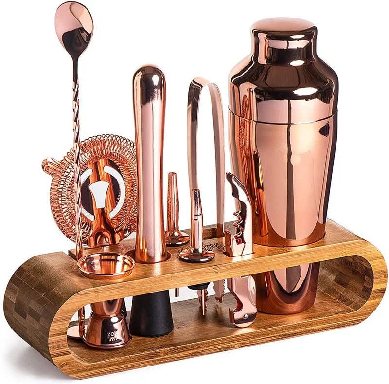 LUXMIX BARSET - Set da bar in acciaio inossidabile da 10 pezzi per cocktail eleganti