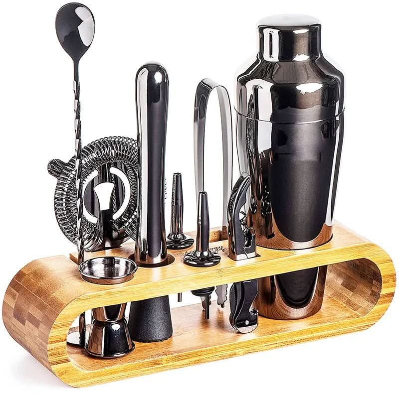 LUXMIX BARSET - Set da bar in acciaio inossidabile da 10 pezzi per cocktail eleganti