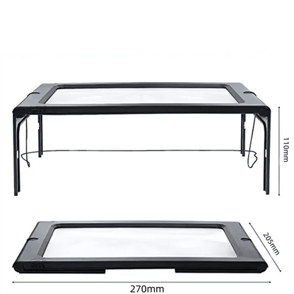 TEXTDESK – Lente d'ingrandimento da tavolo pieghevole 3x con illuminazione a LED per lettura a mani libere