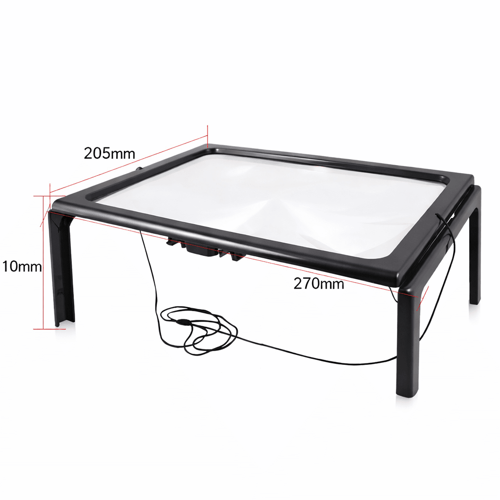 TEXTDESK – Lente d'ingrandimento da tavolo pieghevole 3x con illuminazione a LED per lettura a mani libere