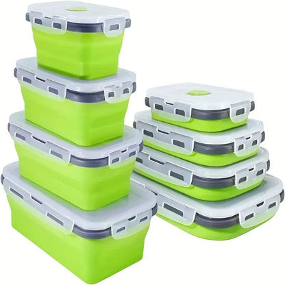 MICROSAFE – Contenitori pieghevoli in silicone per la preparazione dei pasti, adatti al microonde e salvaspazio