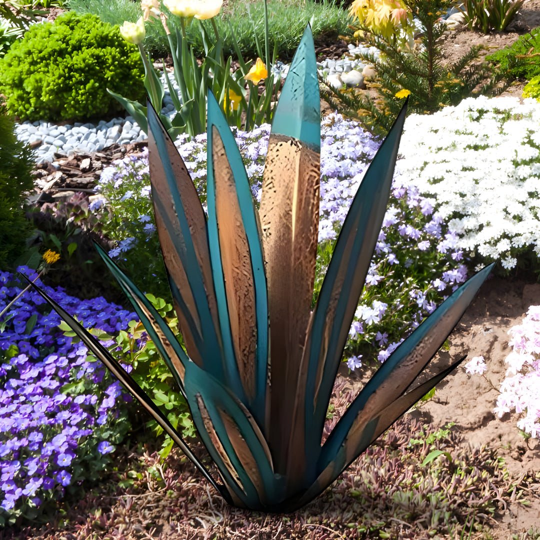 METALFLORA – Scultura vivace di agave in metallo, per decorazione da giardino moderna e resistente alle intemperie