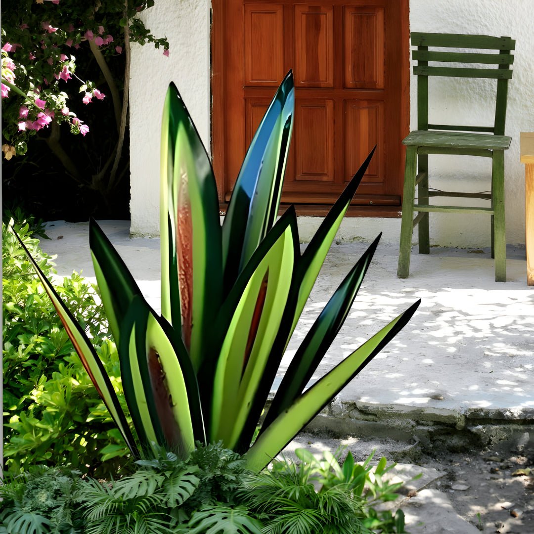 METALFLORA – Scultura vivace di agave in metallo, per decorazione da giardino moderna e resistente alle intemperie