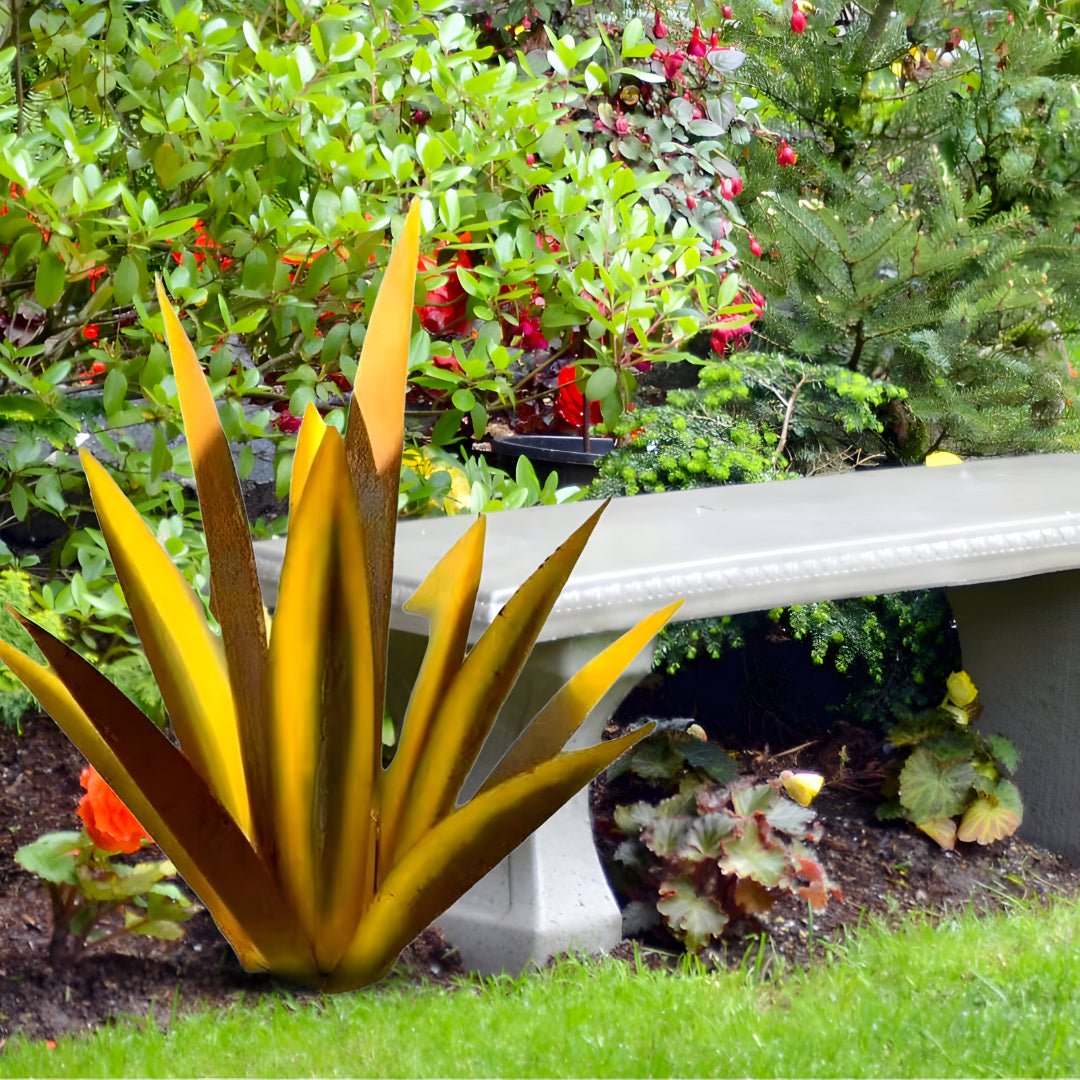METALFLORA – Scultura vivace di agave in metallo, per decorazione da giardino moderna e resistente alle intemperie