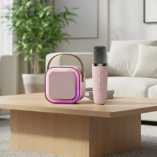 VOXBEAT – Macchina karaoke portatile con microfoni senza fili e luce che cambia colore
