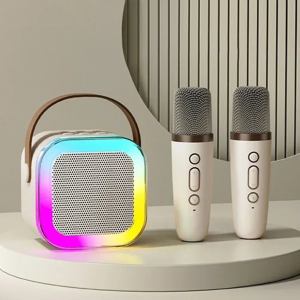 VOXBEAT – Macchina karaoke portatile con microfoni senza fili e luce che cambia colore