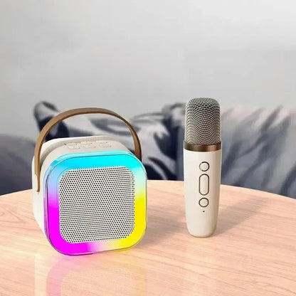 VOXBEAT – Macchina karaoke portatile con microfoni senza fili e luce che cambia colore