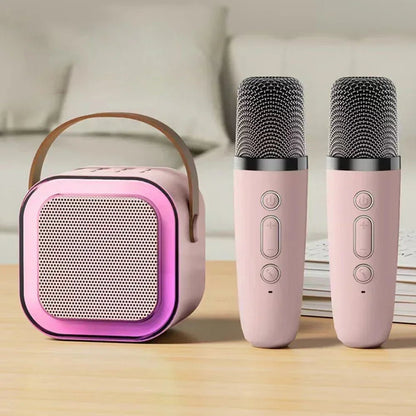 VOXBEAT – Macchina karaoke portatile con microfoni senza fili e luce che cambia colore