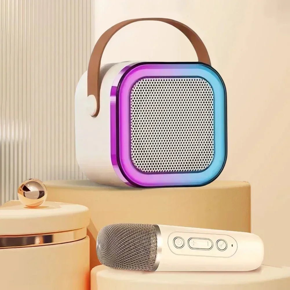VOXBEAT – Macchina karaoke portatile con microfoni senza fili e luce che cambia colore