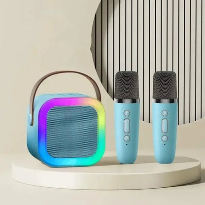 VOXBEAT – Macchina karaoke portatile con microfoni senza fili e luce che cambia colore