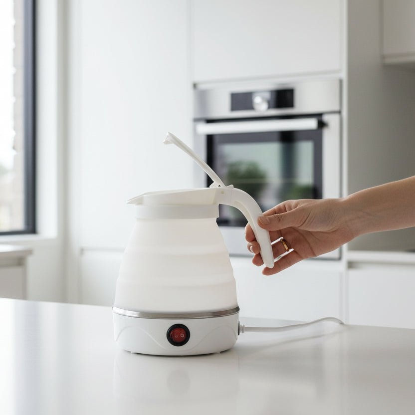 FLEXBOIL – Bollitore elettrico portatile da 0,6 L con custodia pieghevole compatta