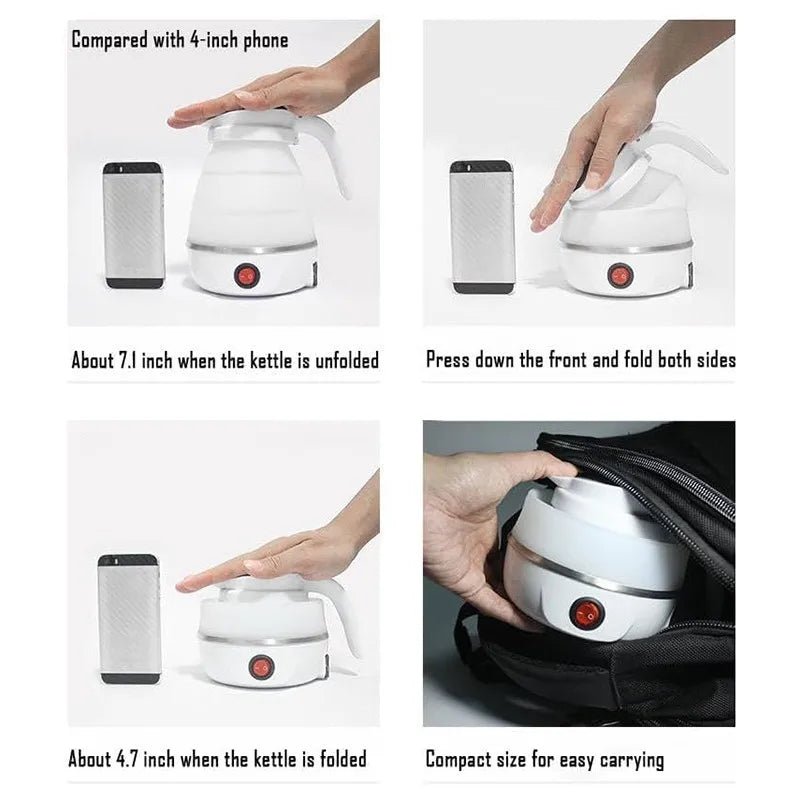 FLEXBOIL – Bollitore elettrico portatile da 0,6 L con custodia pieghevole compatta