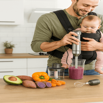 MASTER BLEND – 1000 W Frullatore ad immersione 4-in-1 per prestazioni in cucina senza sforzo