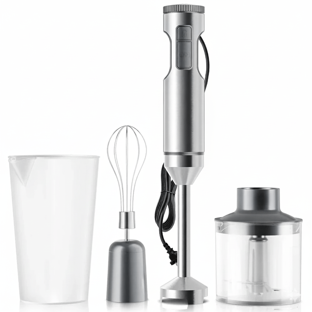 MASTER BLEND – 1000 W Frullatore ad immersione 4-in-1 per prestazioni in cucina senza sforzo