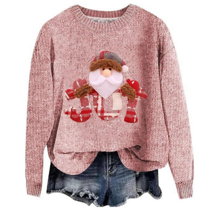 Maglione a maniche lunghe da donna per le feste, in maglia comoda