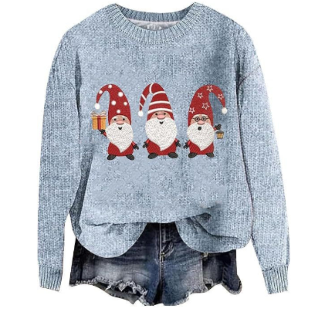 Maglione a maniche lunghe da donna per le feste, in maglia comoda