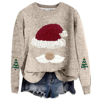 Maglione a maniche lunghe da donna per le feste, in maglia comoda