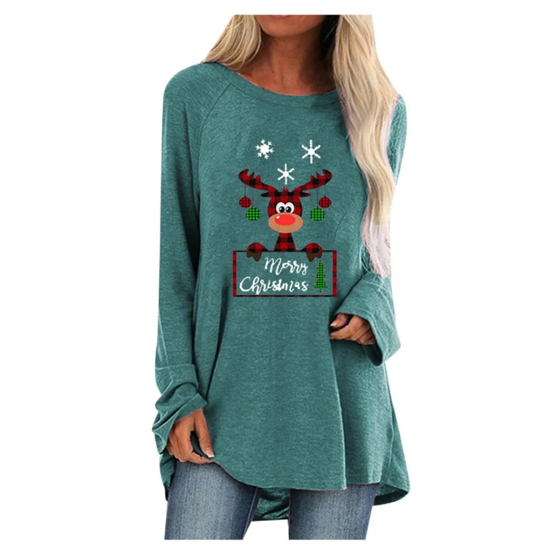 Maglione lungo festivo da donna in maglia calda