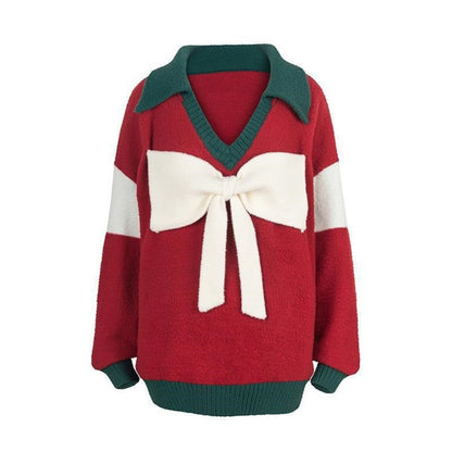Maglione natalizio caldo da donna in misto acrilico