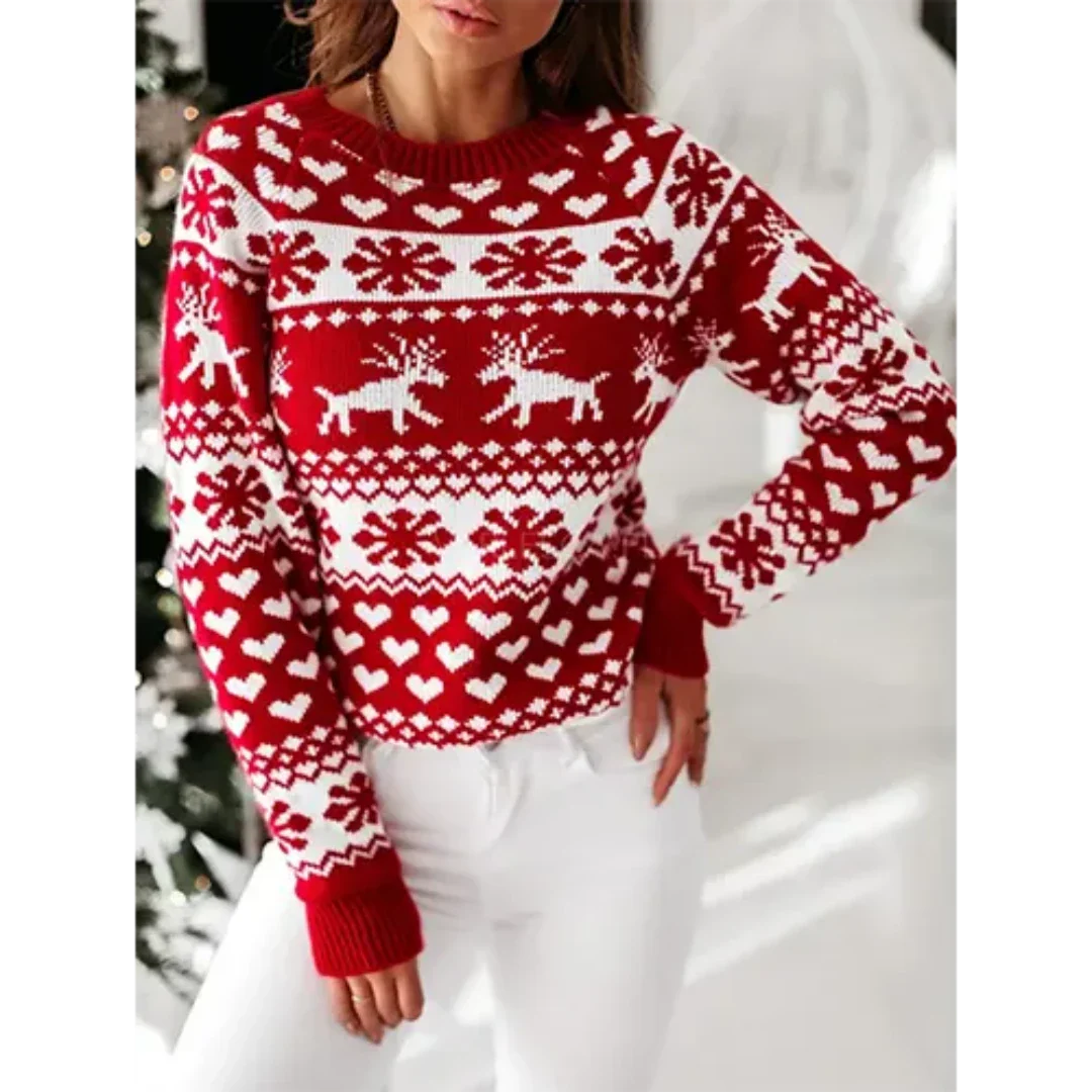 Maglione natalizio caldo e accogliente da donna