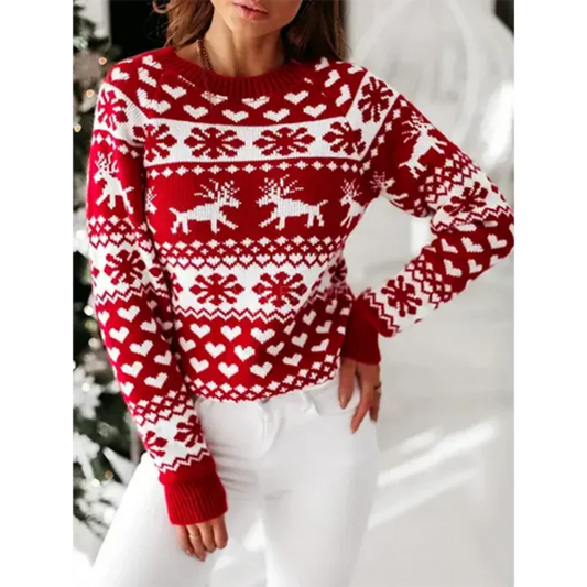 Maglione natalizio caldo e accogliente da donna