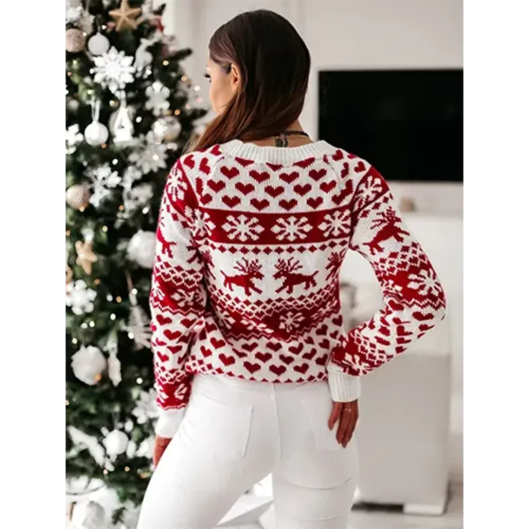Maglione natalizio caldo e accogliente da donna