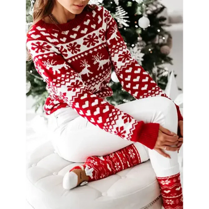 Maglione natalizio caldo e accogliente da donna