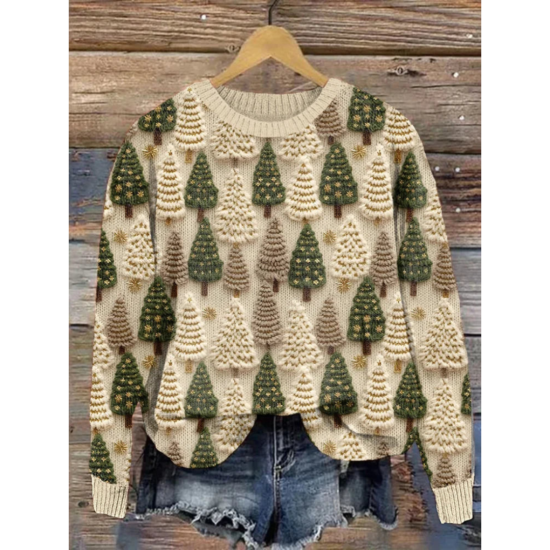 Maglione natalizio caldo e accogliente da donna in maglia