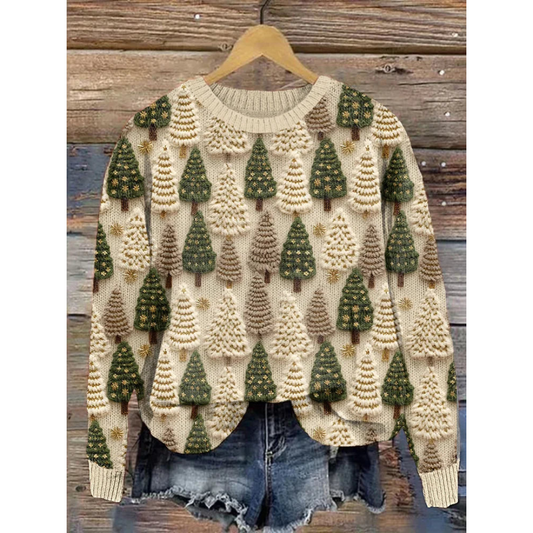 Maglione natalizio caldo e accogliente da donna in maglia