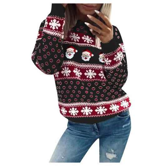 Maglione natalizio da donna, caldo, vestibilità ampia, materiale di alta qualità