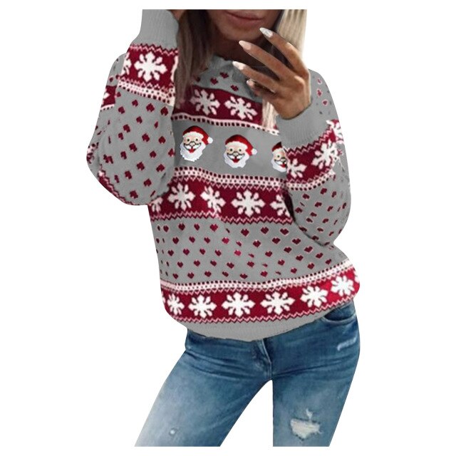 Maglione natalizio da donna, caldo, vestibilità ampia, materiale di alta qualità
