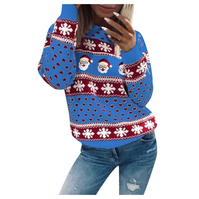 Maglione natalizio da donna, caldo, vestibilità ampia, materiale di alta qualità
