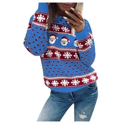 Maglione natalizio da donna, caldo, vestibilità ampia, materiale di alta qualità